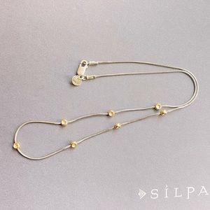 Silpada Sterling Silver 14K Gold Filled Bead Stations Snake chain necklace